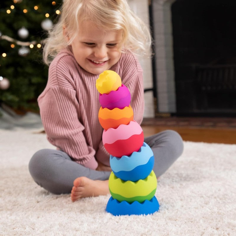Fat Brain Tobbles Neo Stacking Toy Sensory Balance Wobble Baby Toddler Play Fun Fat Brain