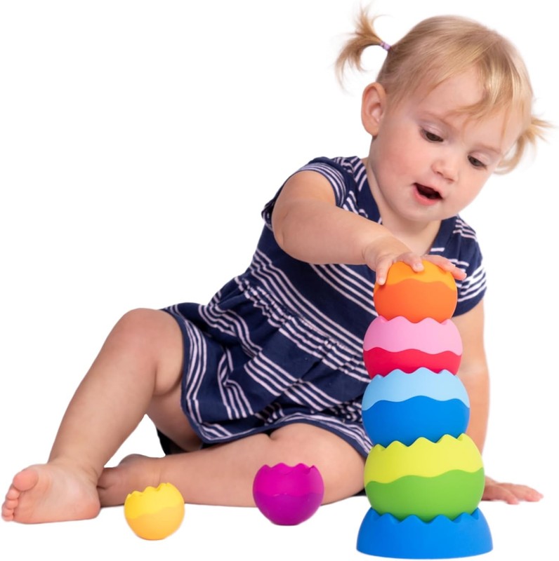 Fat Brain Tobbles Neo Stacking Toy Sensory Balance Wobble Baby Toddler Play Fun Fat Brain