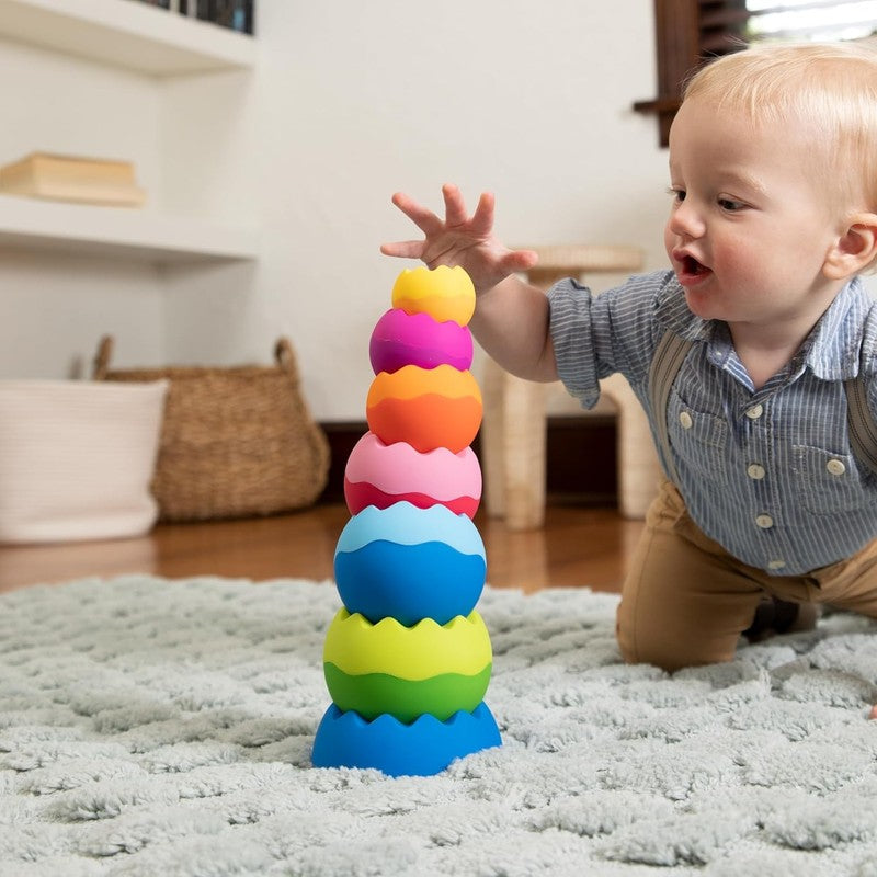 Fat Brain Tobbles Neo Stacking Toy Sensory Balance Wobble Baby Toddler Play Fun Fat Brain