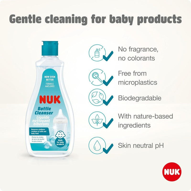 NUK Baby Bottle Cleanser Fragrance Free pH Neutral Teat Accessory Wash 500ml NUK