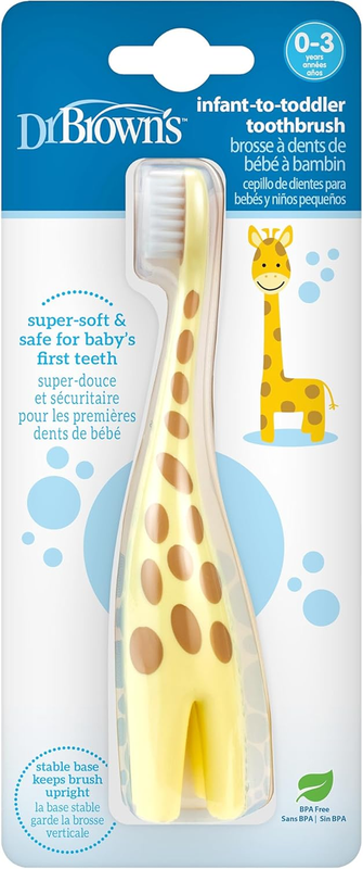 Dr Browns Baby Toddler Training Toothbrush Giraffe Soft Bristle 0-3Y Dr Brown's