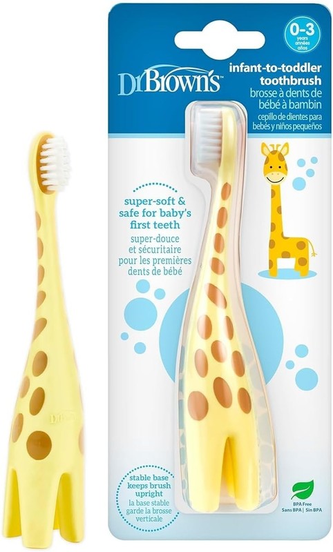 Dr Browns Baby Toddler Training Toothbrush Giraffe Soft Bristle 0-3Y Dr Brown's