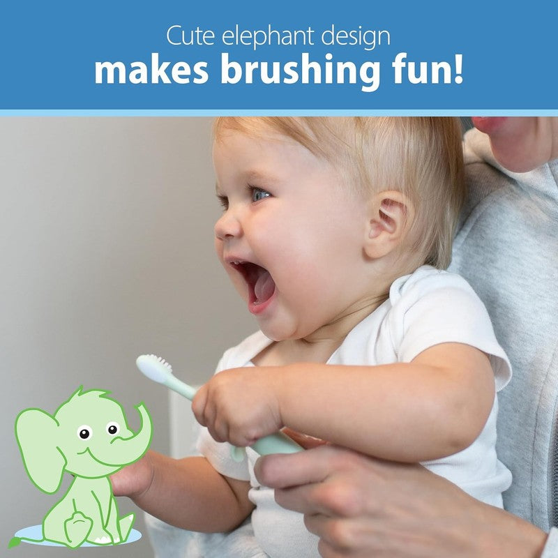 Dr Browns Baby Toddler Toothbrush Elephant Mint Soft Bristles 0-3Y dr brown