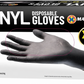 Black Disposable Gloves Powder Latex Vinyl Free Medical Work Tattoo XL Marksman