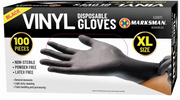 Black Disposable Gloves Powder Latex Vinyl Free Medical Work Tattoo XL Marksman