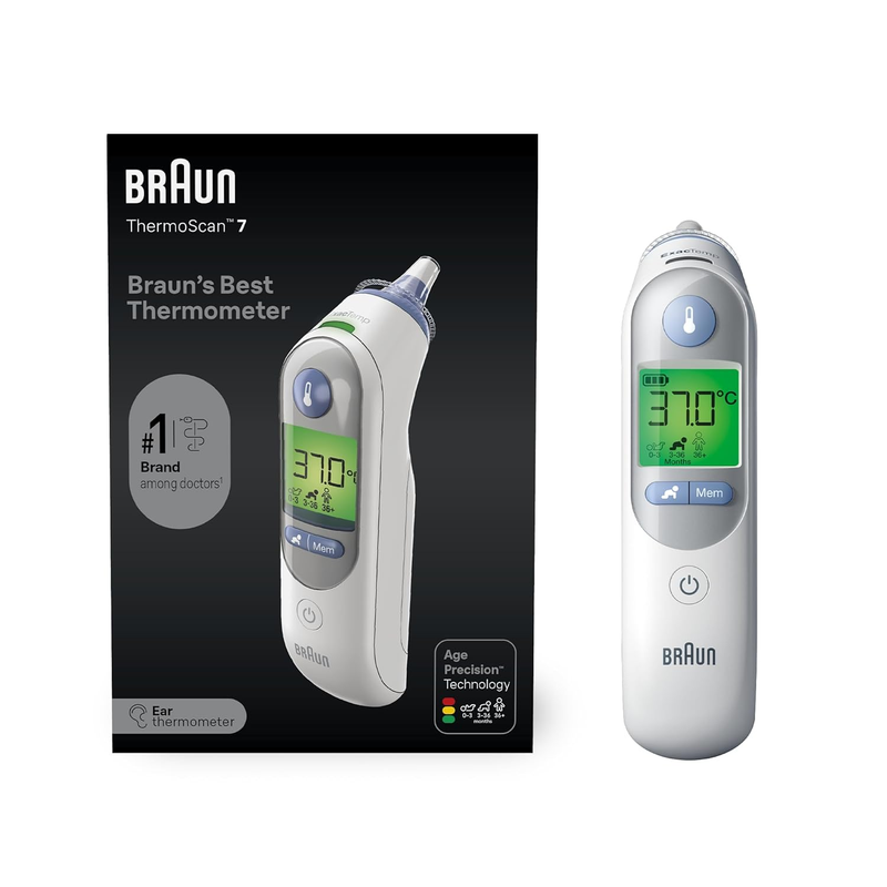 Braun ThermoScan 7 Digital Ear Thermometer Age Precision Fever Monitor Kids Braun