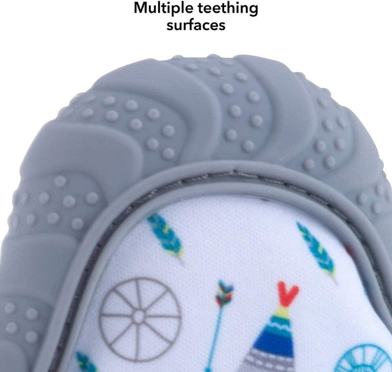 Nuby Baby Teething Mitt Glove Soothing Silicone Teether Crinkle Mitt 3M+ Nuby