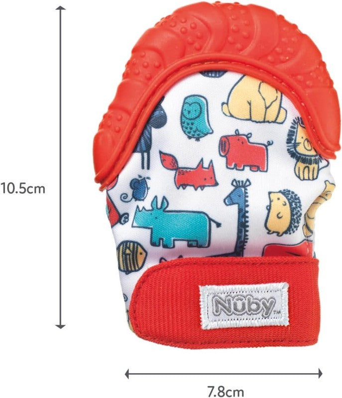 Nuby Baby Teething Mitt Glove Soothing Silicone Teether Crinkle Mitt 3M+ Nuby