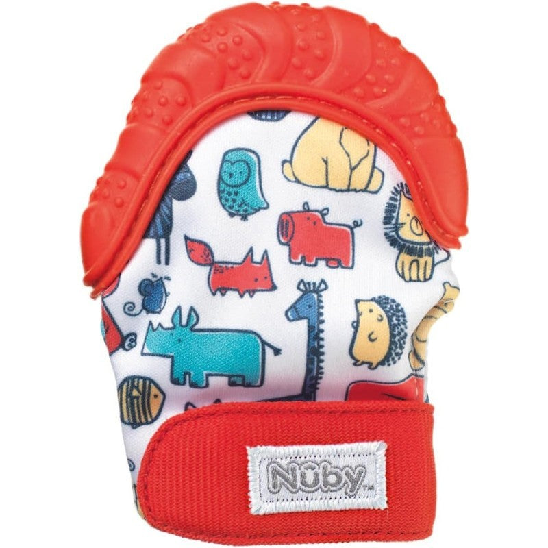 Nuby Baby Teething Mitt Glove Soothing Silicone Teether Crinkle Mitt 3M+ Nuby