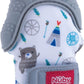 Nuby Baby Teething Mitt Glove Soothing Silicone Teether Crinkle Mitt 3M+ Nuby