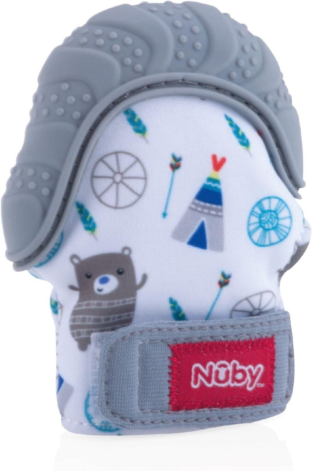 Nuby Baby Teething Mitt Glove Soothing Silicone Teether Crinkle Mitt 3M+ Nuby