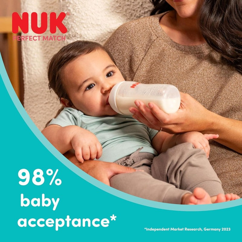 NUK Silicone Anti Colic Flow Control Baby Bottle Teats 6+ Months 2 Pack Feed NUK