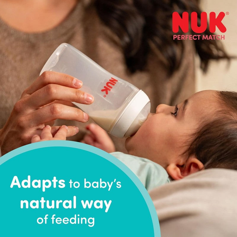 NUK Silicone Anti Colic Medium Teats 3+ Months Perfect Match Twin Pack Feed NUK
