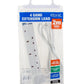 Elpine 4 Gang Extension Lead 2M White Mains Power Strip 13A Wall Mount BS1363A Elpine