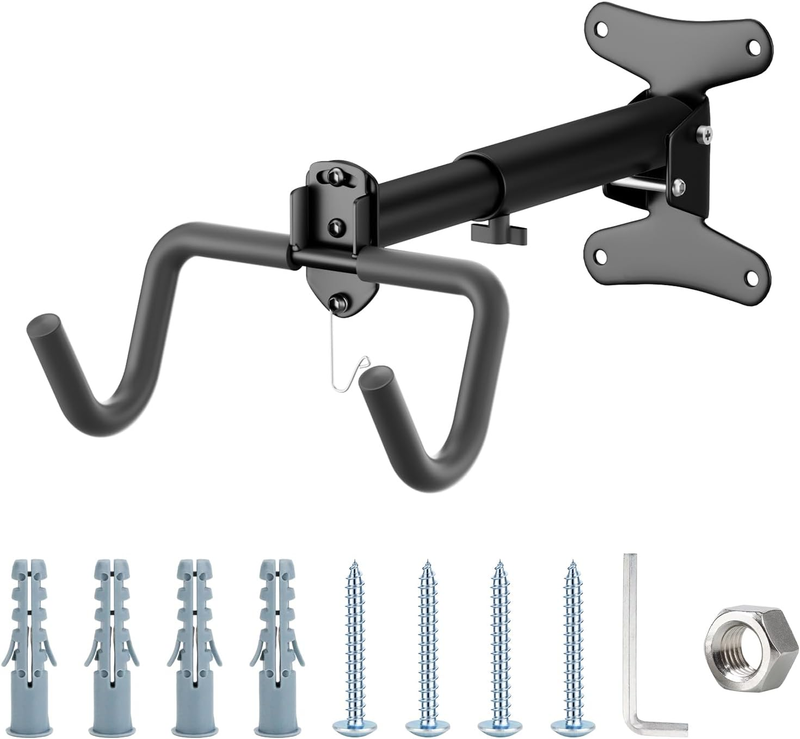 Bike Wall Mount Hanger Adjustable Foldable Storage Rack Hook Garage E Bike 30Kg Unbranded