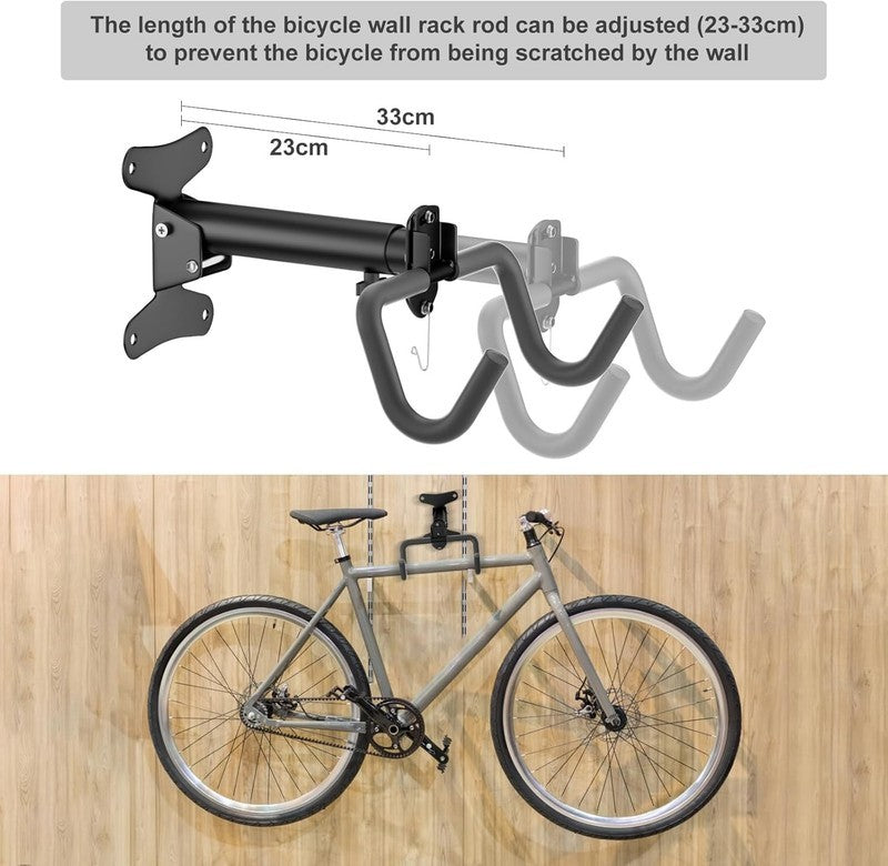 Bike Wall Mount Hanger Adjustable Foldable Storage Rack Hook Garage E Bike 30Kg Unbranded