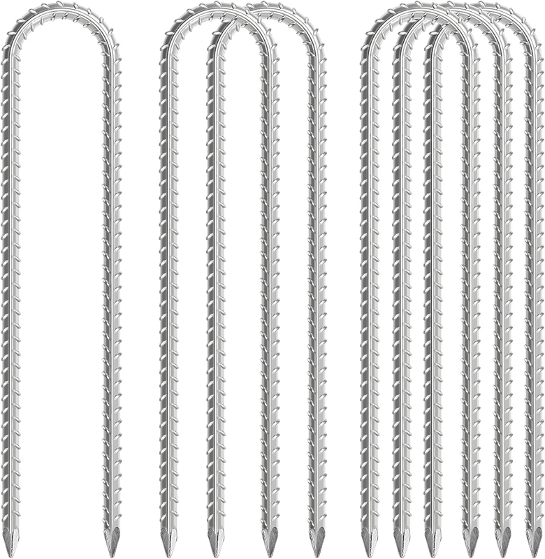 Heavy Duty Tent Pegs Metal 30Cm Rebar Ground Stakes Trampoline Anchor 6 Pack Unbranded