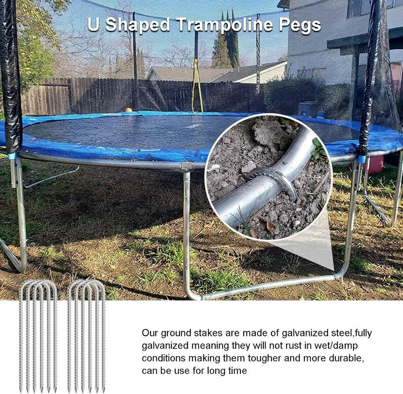 Heavy Duty Tent Pegs Metal 30Cm Rebar Ground Stakes Trampoline Anchor 6 Pack Unbranded