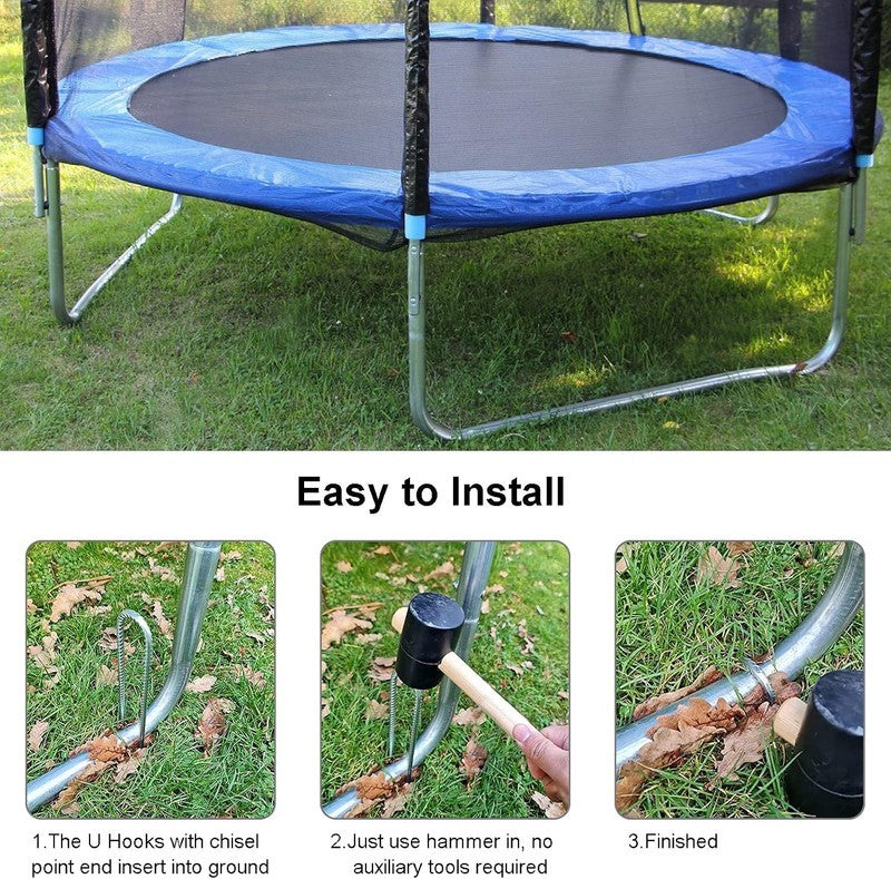 Heavy Duty Tent Pegs Metal 30Cm Rebar Ground Stakes Trampoline Anchor 6 Pack Unbranded