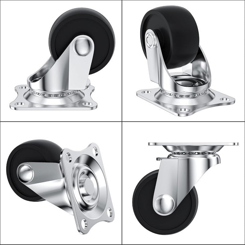 Black Swivel Castor Wheels Furniture Casters Universal 30Mm Heavy Duty 8 Pcs Unbranded