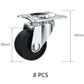 Black Swivel Castor Wheels Furniture Casters Universal 30Mm Heavy Duty 8 Pcs Unbranded