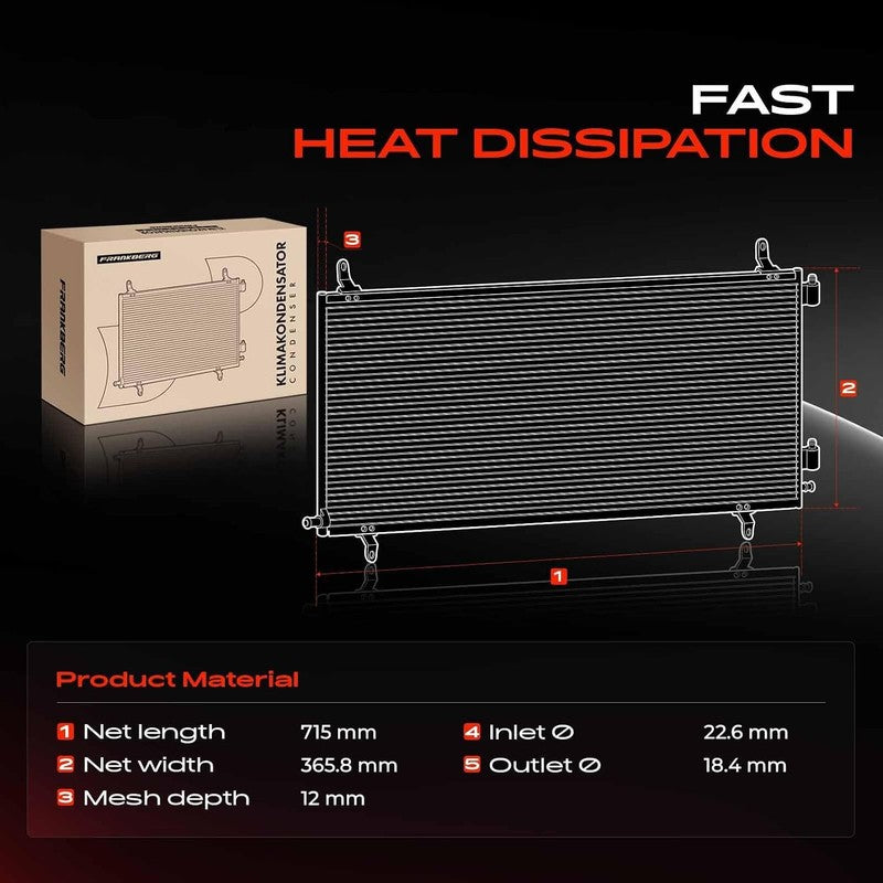 AC Condenser Fit Ford Focus Mk4 2018-2024 Air Conditioning With Dryer Cooling Unbranded