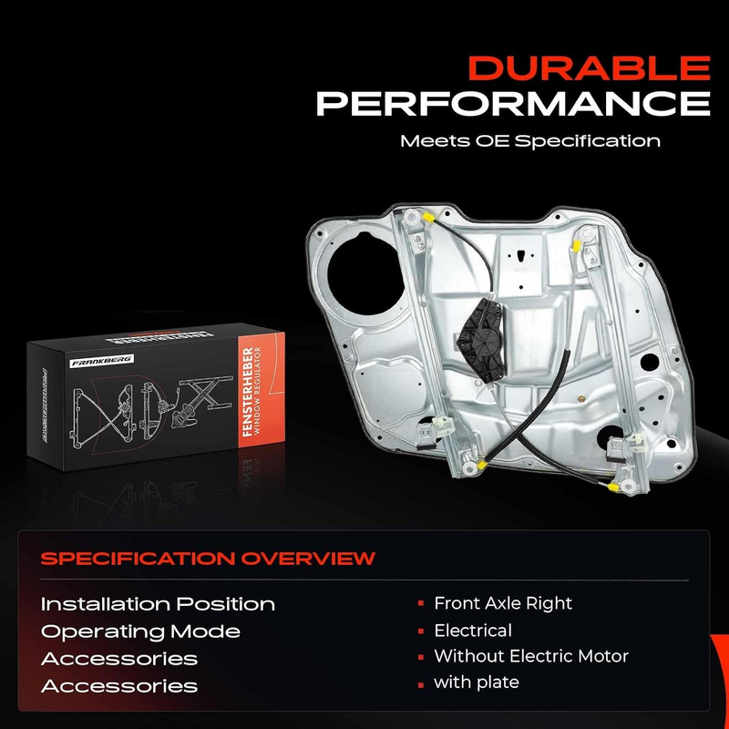 Front Right Window Regulator Electric No Motor fit Mercedes ML-Class A1647201679 Unbranded