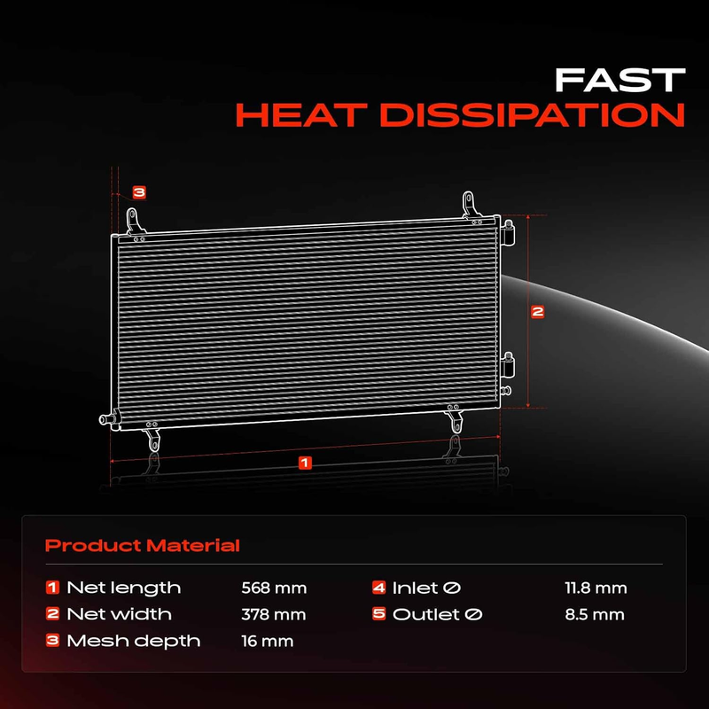 AC Condenser Air Conditioning fit Vauxhall Combo Corsa C Tigra Tour 2000-2011 Unbranded