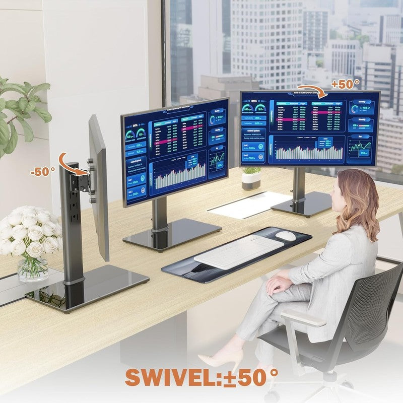 Single Monitor Stand Free Standing Fit 13-32 Inch Adjustable Swivel Moun Unbranded