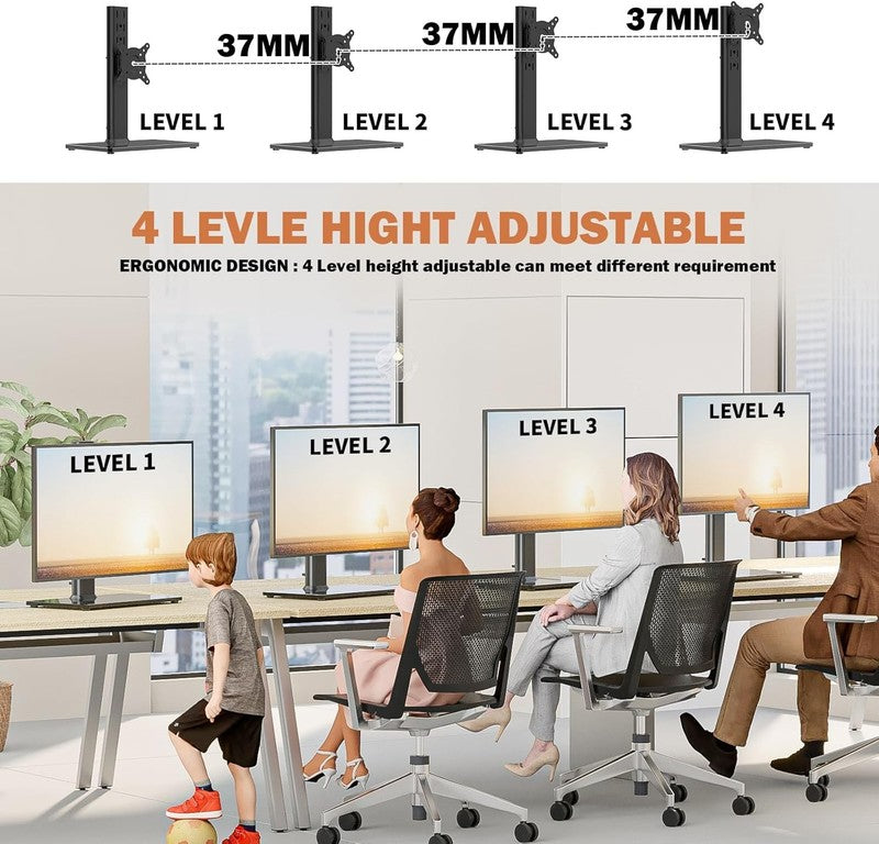Single Monitor Stand Free Standing Fit 13-32 Inch Adjustable Swivel Moun Unbranded