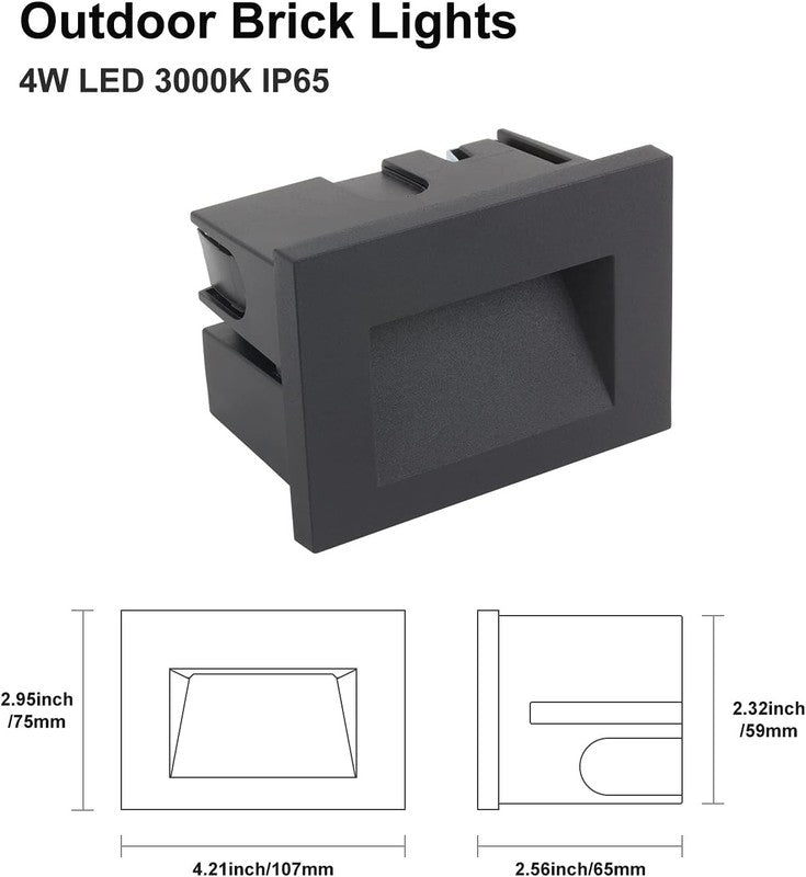 Dawalight LED Brick Step Light 3W Warm White IP65 Fit Garden Wall Stairs Outdoor Does not apply