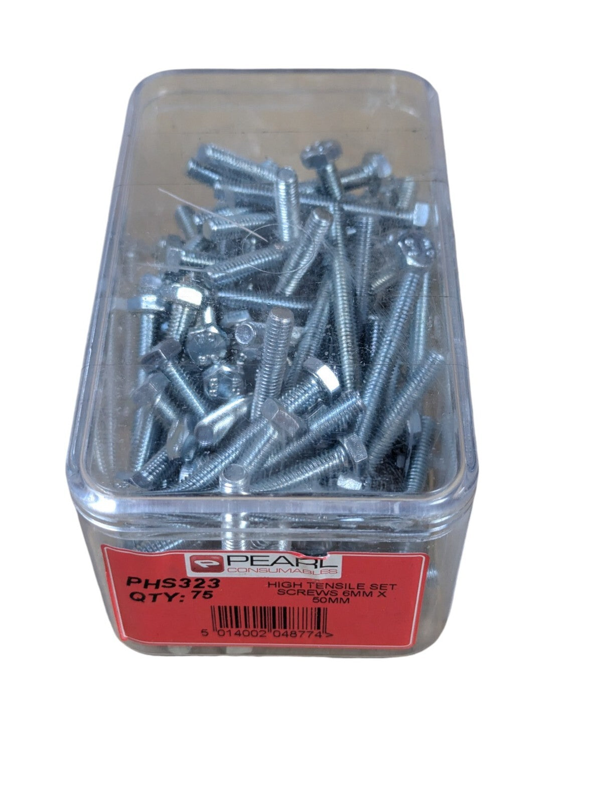 M6 Hex Head Bolts Screws Metric Part Threaded Zinc Steel 6x50mm Pack 75 Pieces Unbranded