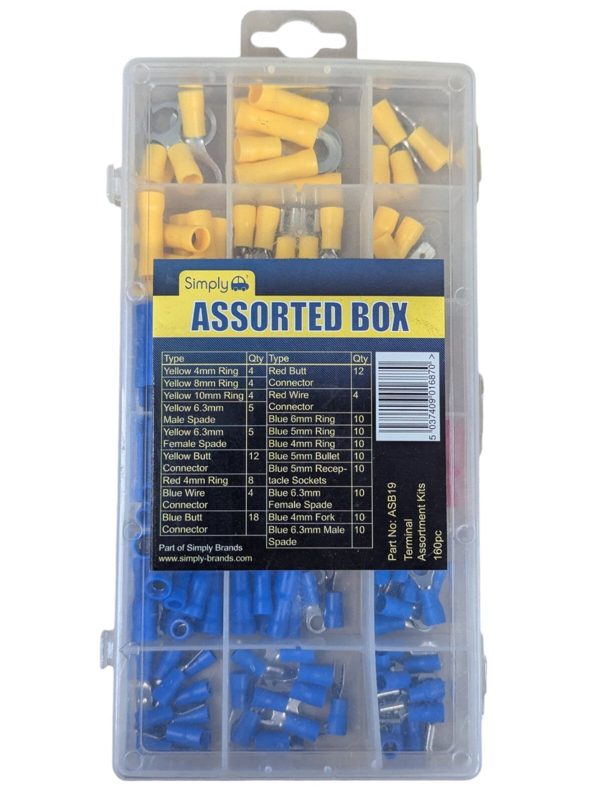 Ring Lug Terminals Insulated Wire Connectors Crimp Electrical Kit 160Pcs Box Unbranded