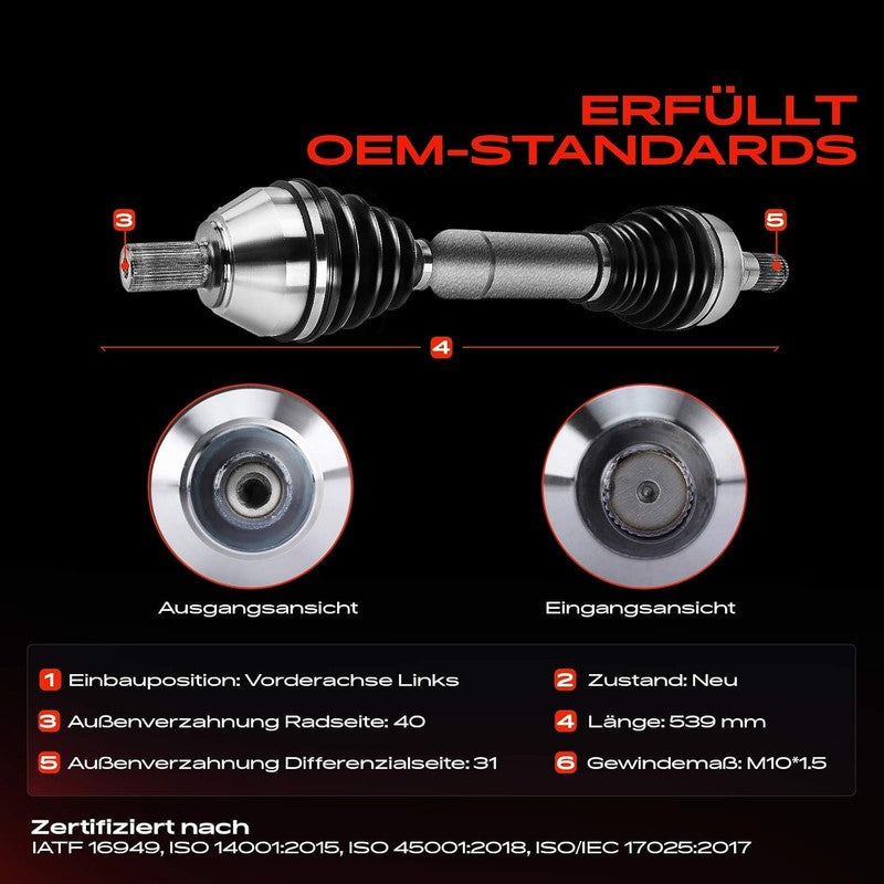 CV Drive Shaft Joint Kit Fit Volvo XC70 II V60 Cross Country 07-18 LH36000712 Unbranded