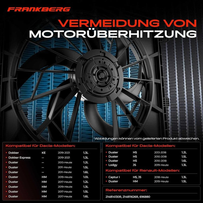 Radiator Cooling Fan Fit Dacia Duster HM HS 1.2 1.5 1.6 2010-2024 214811626R Unbranded