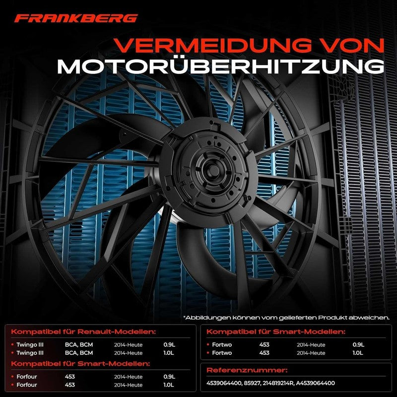 Radiator Cooling Fan Fit Renault Twingo III BCM Smart 453 2014-2024 214819214R Unbranded