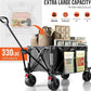 Overmont Heavy Duty Folding Camping Trolley Wagon 150Kg Beach Garden Cart Black Does not apply