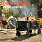 Overmont Heavy Duty Folding Camping Trolley Wagon 150Kg Beach Garden Cart Black Does not apply