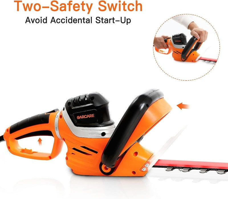 GARCARE Electric Hedge Trimmer Corded 24In Dual Action Laser Blade 4.8Amp 500W Unbranded