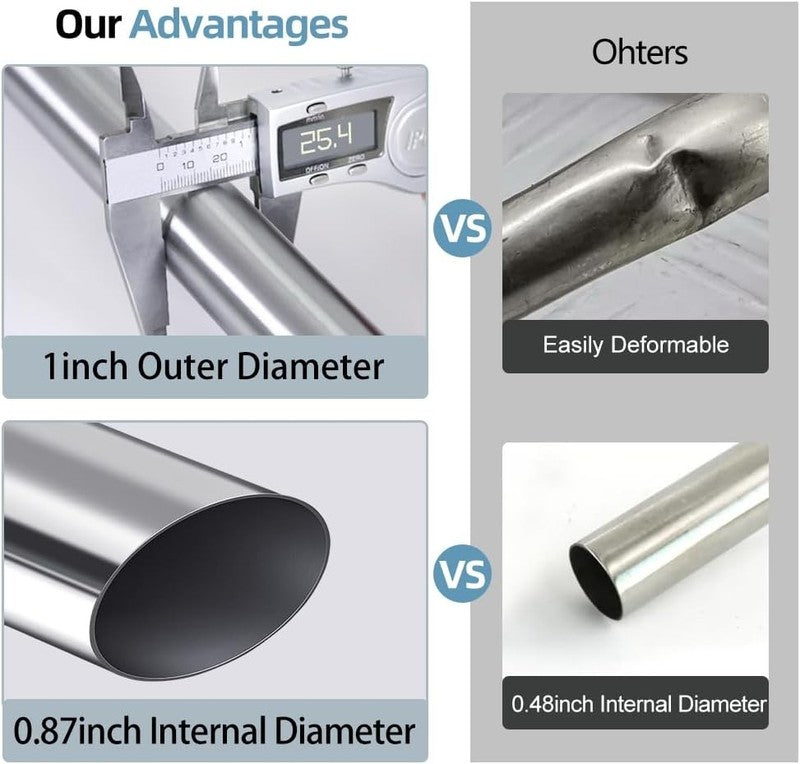 Extendable Curtain Rod No Drill Tension Rail Stainless Steel Grey 40-60Cm Pole Unbranded