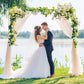 Square Balloon Arch Stand Gold Metal Wedding Backdrop Frame 6.6Ft Party Ceremony Unbranded