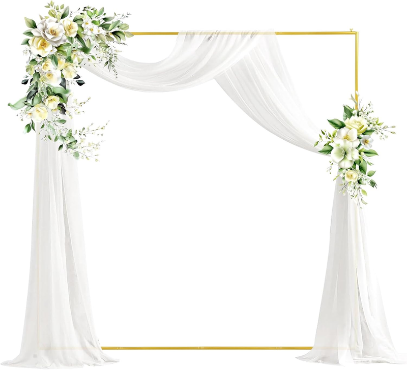 Square Balloon Arch Stand Gold Metal Wedding Backdrop Frame 6.6Ft Party Ceremony Unbranded