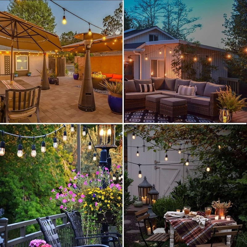 Outdoor Festoon String Lights 10M 15 E27 Sockets IP65 Waterproof Mains Powered Does not apply
