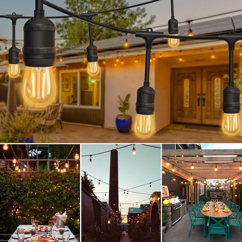 Outdoor Festoon String Lights 10M 15 E27 Sockets IP65 Waterproof Mains Powered Does not apply