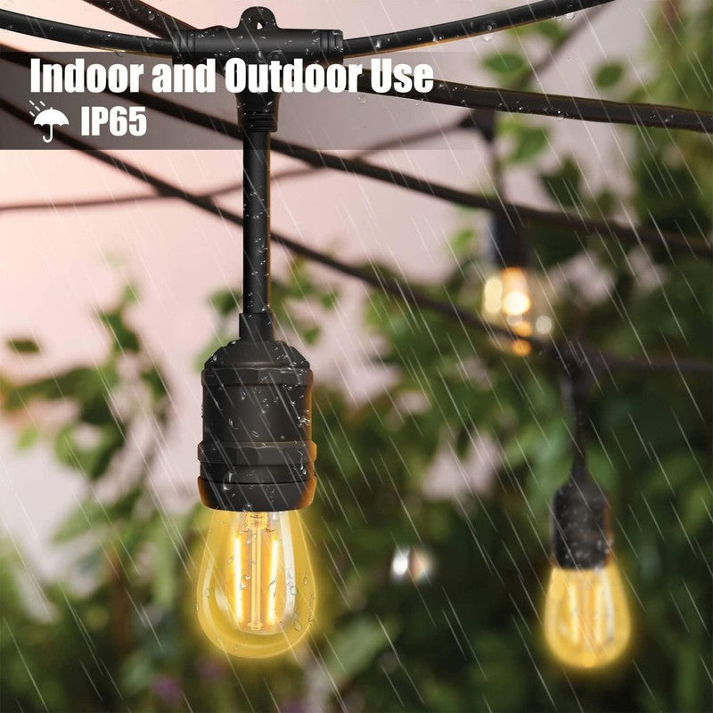 Outdoor Festoon String Lights 10M 15 E27 Sockets IP65 Waterproof Mains Powered Does not apply