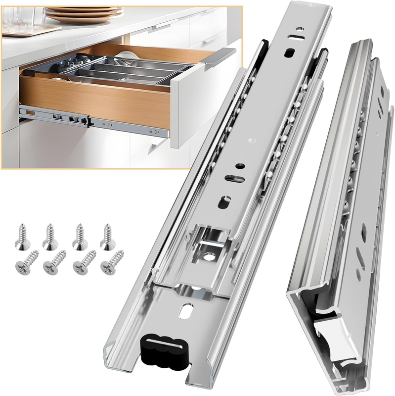 Drawer Runners Slides 250mm Heavy Duty 45kg Full Extension Ball Bearing Unbranded
