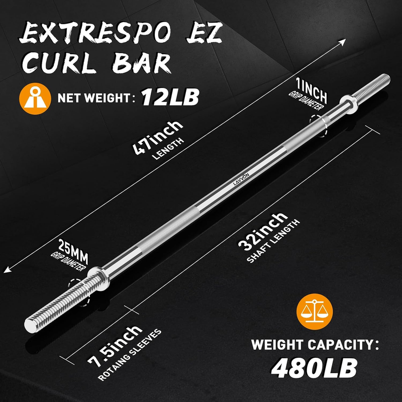 140Cm Weight Lifting Barbell Straight Bar Home Gym Bench Press Squat 480Lb Bar Unbranded