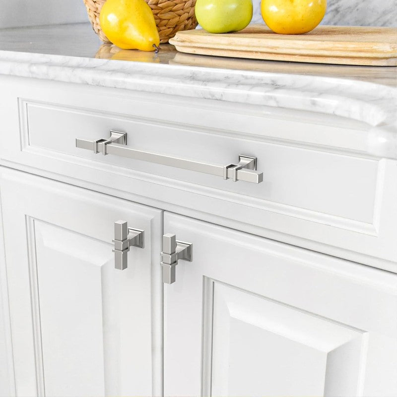 Cabinet Handles Satin Nickel Drawer Pulls 160mm Zinc Alloy Kitchen 2 Pack Unbranded