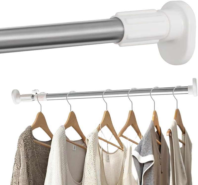 Expandable Shower Curtain Rail Tension Rod Clothes Hanging Pole No Drill Does not apply