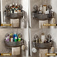 Corner Shower Caddy Suction Shelf Bathroom Organiser Rack No Drill Grey 2 Pack Unbranded